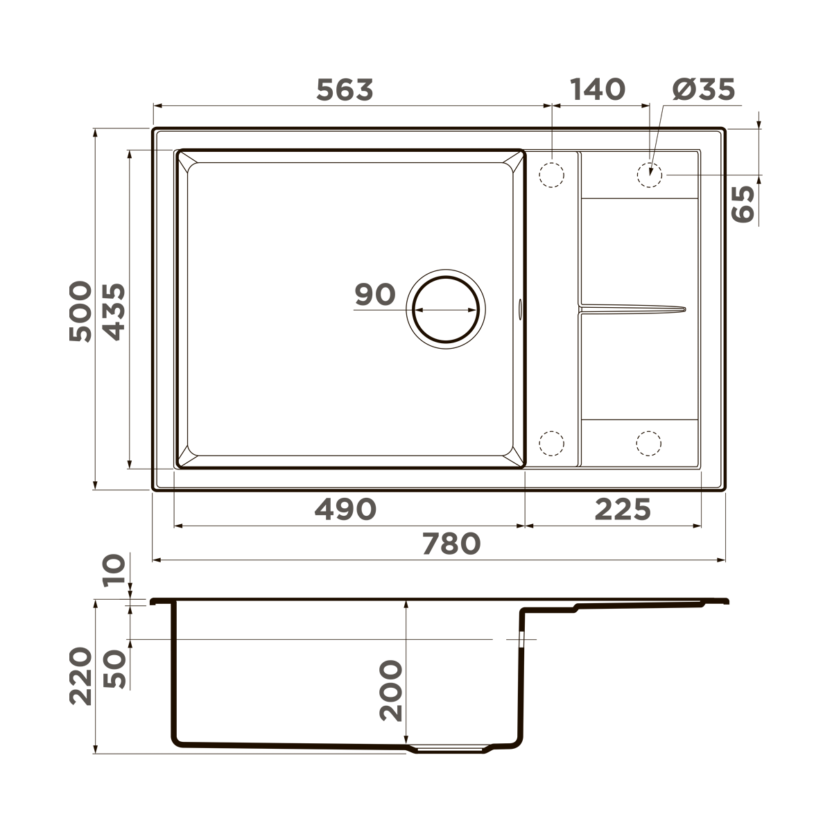 Мойка кухонная Omoikiri Sumi 78-LB PL 4993724 Tetogranit, платина