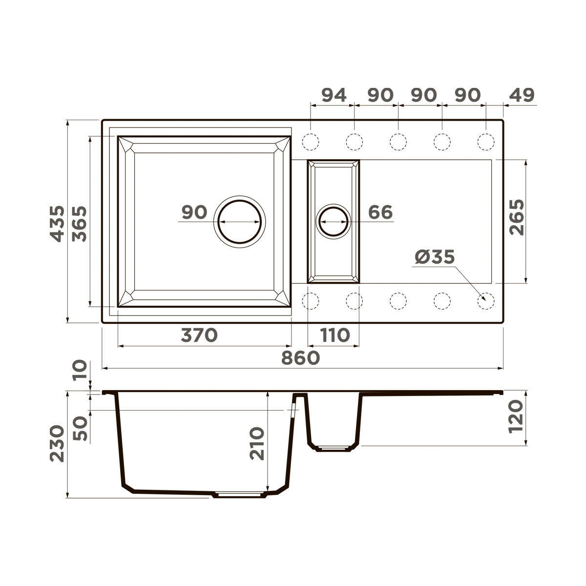 Мойка кухонная Omoikiri Sakaime 86-2 SA 4993119 Tetogranit, бежевый