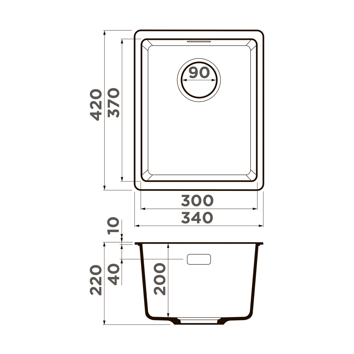 Мойка кухонная Omoikiri Kata 34-U DC 4993381 Artgranit, темный шоколад