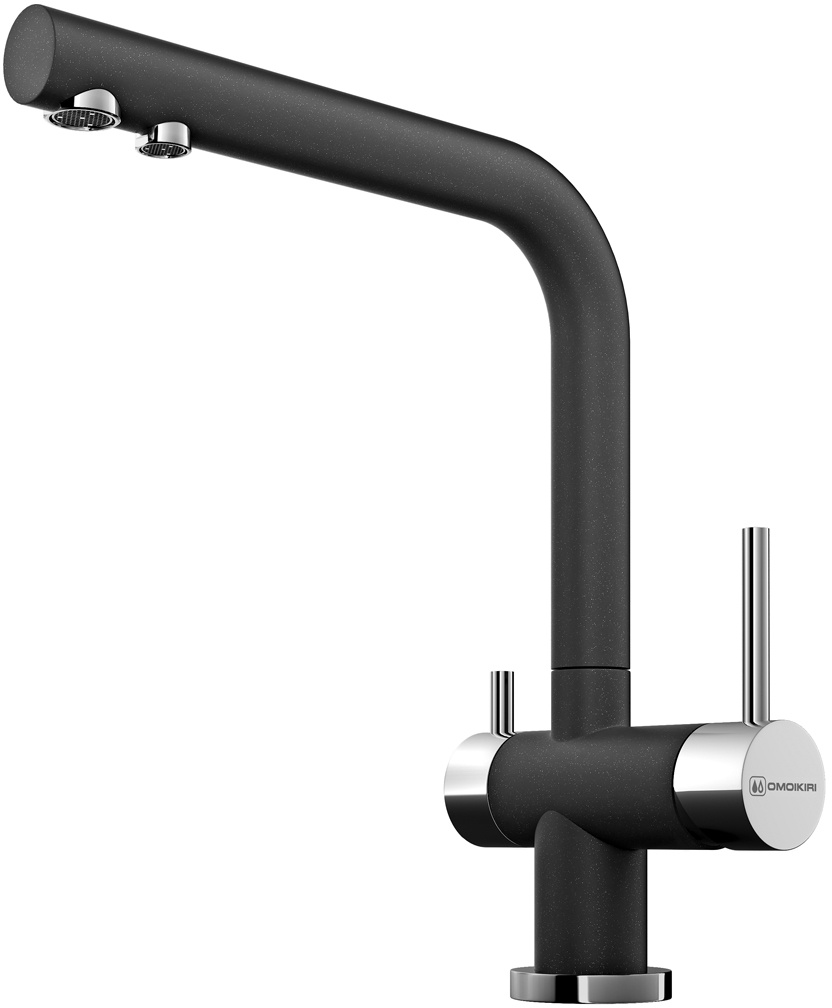 Смеситель Omoikiri Nagano BL 4994047 для кухонной мойки, черный