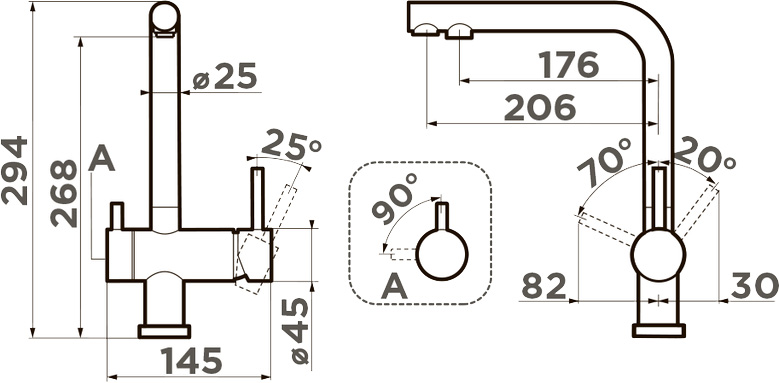 Комплект Omoikiri Nagano P GR с фильтром Pure Drop Lite 4219.8028P для кухни, leningrad grey
