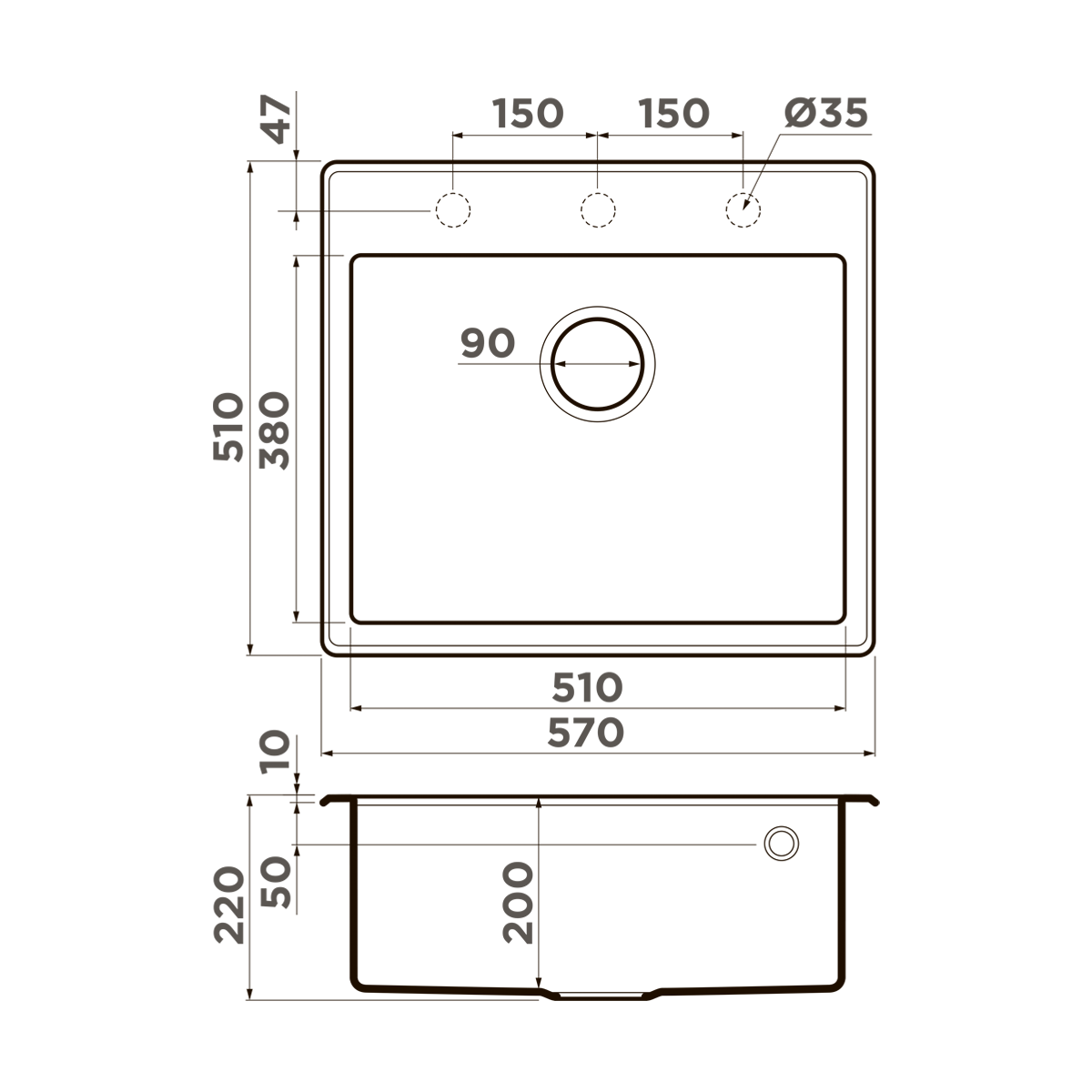 Мойка кухонная Omoikiri Tedori 57 PL 4993987 Tetogranit, платина